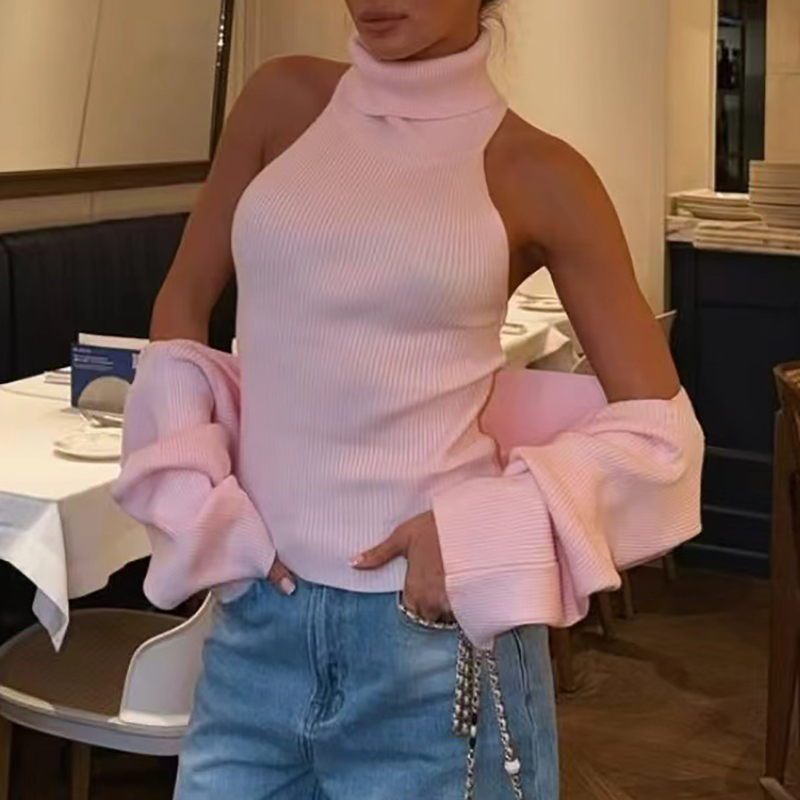 Women 2 Piece Knit Sweaters Tu - Tank Top Ribbed ulasan dan harga